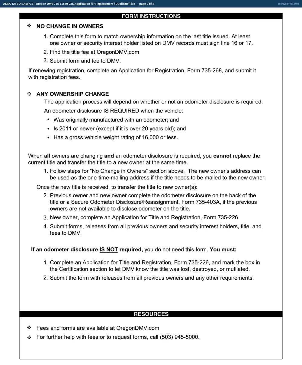 An Oregon Application for Replacement / Duplicate Title filled in: VIN 4S4BSANC2H3245187, title number 4218903, a 2017 Subaru Outback, plate TKM 418, owner Thaddeus R. Kolbeck of Roseburg in Douglas County, Title Only ticked, and the owner's signature on line 16 under the note that signatures on this form do not release interest.